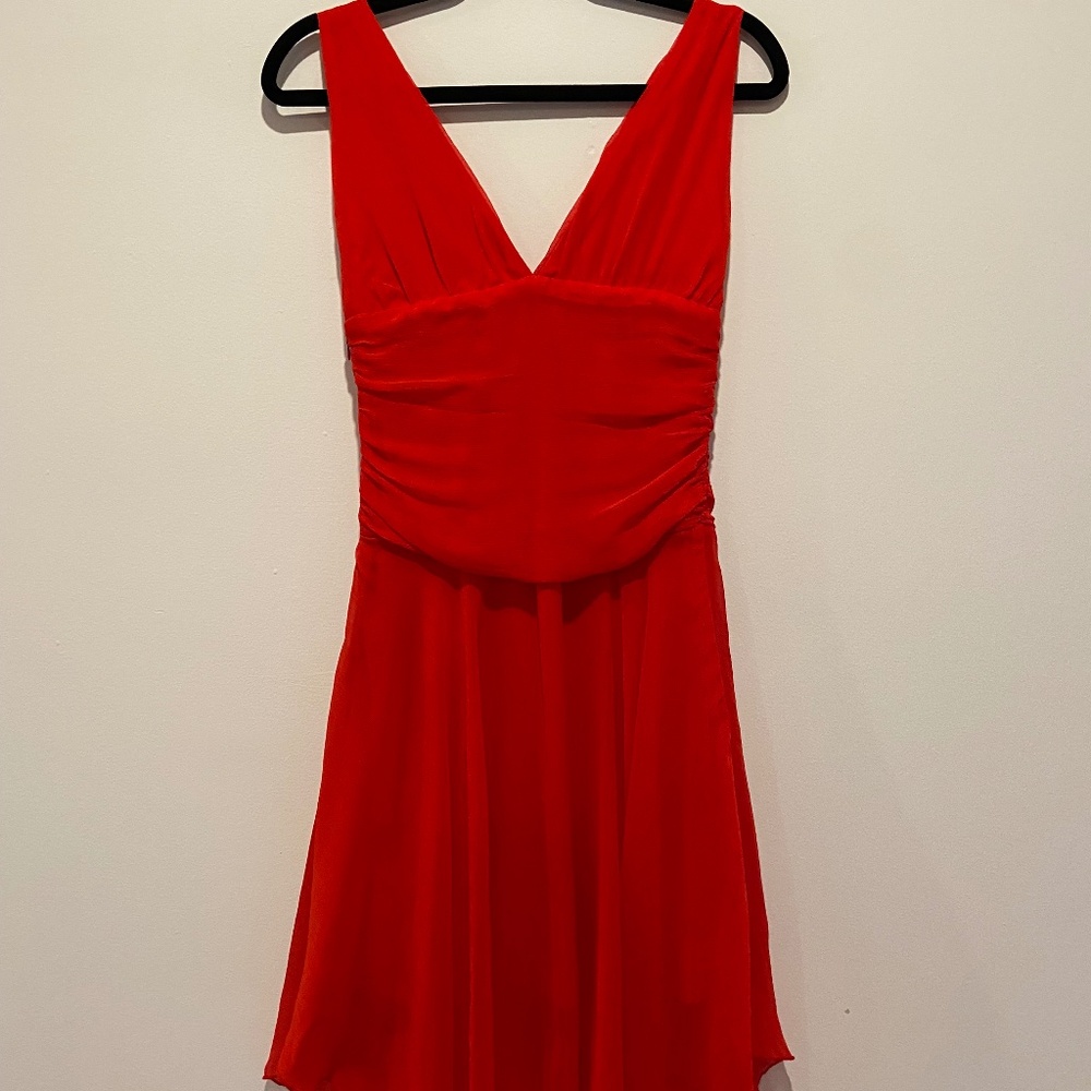 Red crepe Dress
